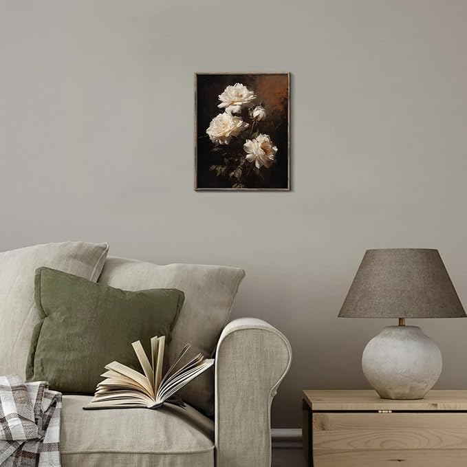 XOCUUI Vintage Flowers Canvas Wall Art Unframed Wall Decorations Mid Century Modern Wall Decor Botanical Wall Art for Farmhouse Kitchen Office Bathroom Decor 8x10