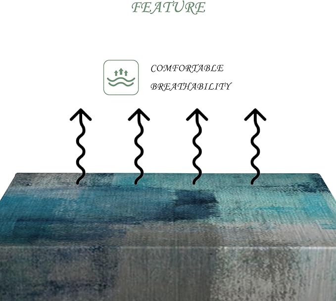 52x70 Inch Abstract Painting Rectngular Tablecloth Ombre Grunge Style Blue Table Cloth Waterproof Durable Table Cover for Kitchen Picnic Bedroom Home Decor