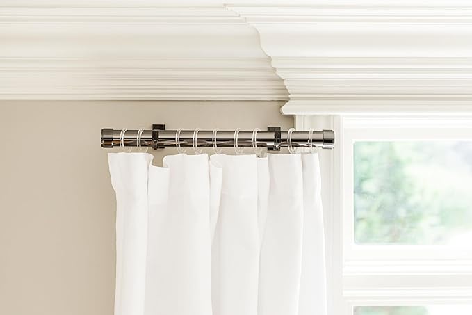BlastHome® Luxury Curtain Rings – Premium Acrylic – Pinhooks and Clips Included – 1 1/2" Inside Diameter – Signature Collection, 18 Rings for Two Standard Curtains – Clear Acrylic