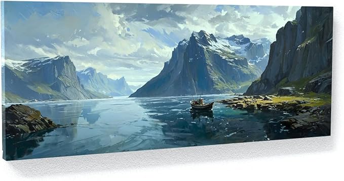 Sense Canvas Scandinavian Norwegian Serenity 4 Canvas Art - Home Decor Wall Art Print Poster Painting X-Large 60x24 / 0.75"