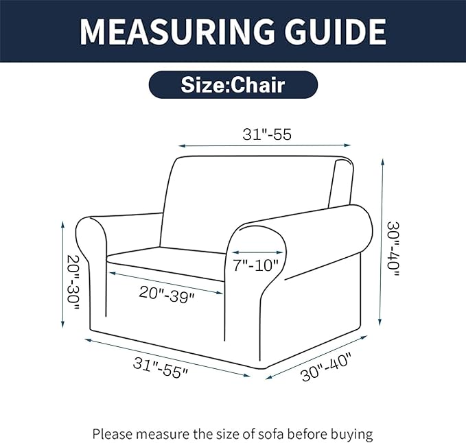 Cupuamon 2025 New Stretch Chair Sofa Slipcovers Couch Cover for 1 Seater Furniture Protector Sofa Covers with Elastic Bottom Jacquard Fabric Small Checks for Pets, Kids - Peacock Blue