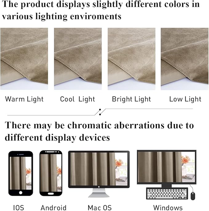 StangH Velvet Curtains 42x84 inches Camel Beige Room Darkening Heat Resistant Window Covering Crushed Home Decor Drapes for Living Room/Farmhouse, W42 x L84, 2 Panels