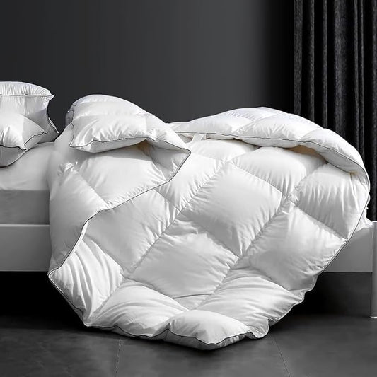 Luxury Down Feather Comforter Ultra Queen Size-Bed Comforters Duvet Insert-Ultra-Soft Hotel Collection Comforter- Queen Size(90 "X 90”)