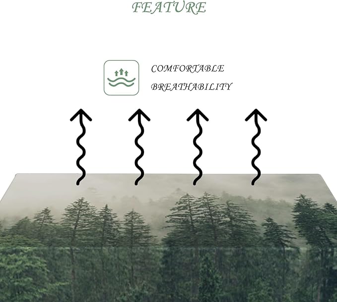 54x108 Inch Nature Scenery Rectangular Tablecloth Foggy Wild Forest Mysterious Secret Realm Table Cloth Waterproof Durable Table Cover for Home Game Room Banquet Picnic Outdoor BBQ Decor