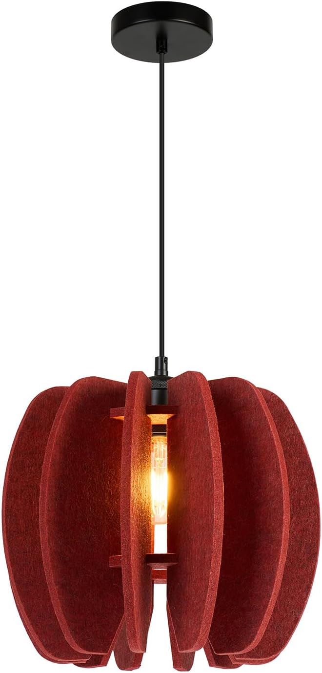 Pendant Light with Felt Lampshade, Modern Hanging Lamp Fixture, DIY Acoustic Pendant Light Chandeliers for Kitchen Island, Living Room, Dining Room, Bedroom, Office (D11.8"x10.2")
