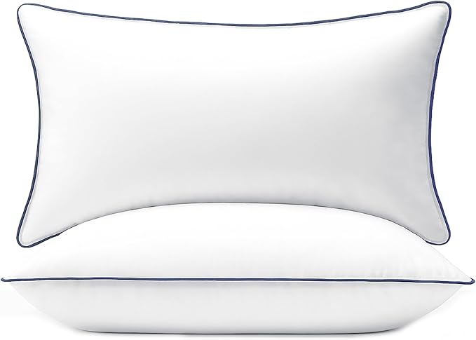 puredown® 12x20 Pillow Inserts Set of 2, Overfilled Down Alternative Lumbar Pillows with 100% Cotton Cover, Plush Fluffy Decorative Throw Pillows for Couch, Sofa, Bed and Home Decor