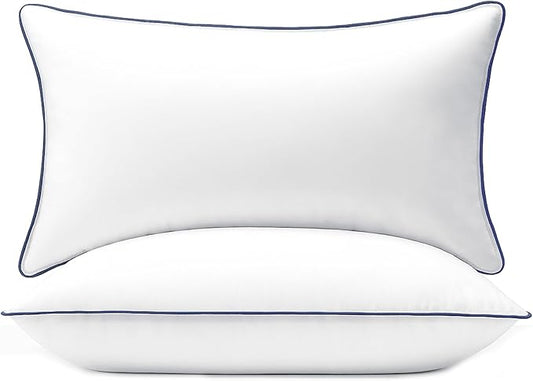 puredown® 12x20 Pillow Inserts Set of 2, Overfilled Down Alternative Lumbar Pillows with 100% Cotton Cover, Plush Fluffy Decorative Throw Pillows for Couch, Sofa, Bed and Home Decor