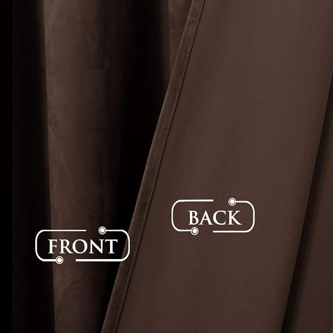 StangH Brown Living Room Curtains 94 inches Long Back Tab Thermal Insulated Blackout Drapes, Elegant Curtain Panels for Cozy & Warm Home Decor, W52 x L94, 2 Panels