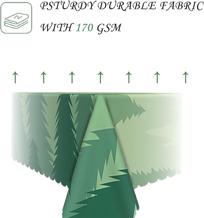70x90 Inch Nature Rectangular Tablecloth Illustrated Sunrise Woodland Table Cloth Waterproof Durable Table Cover for Party Picnic Indoor Gaming Room Decor