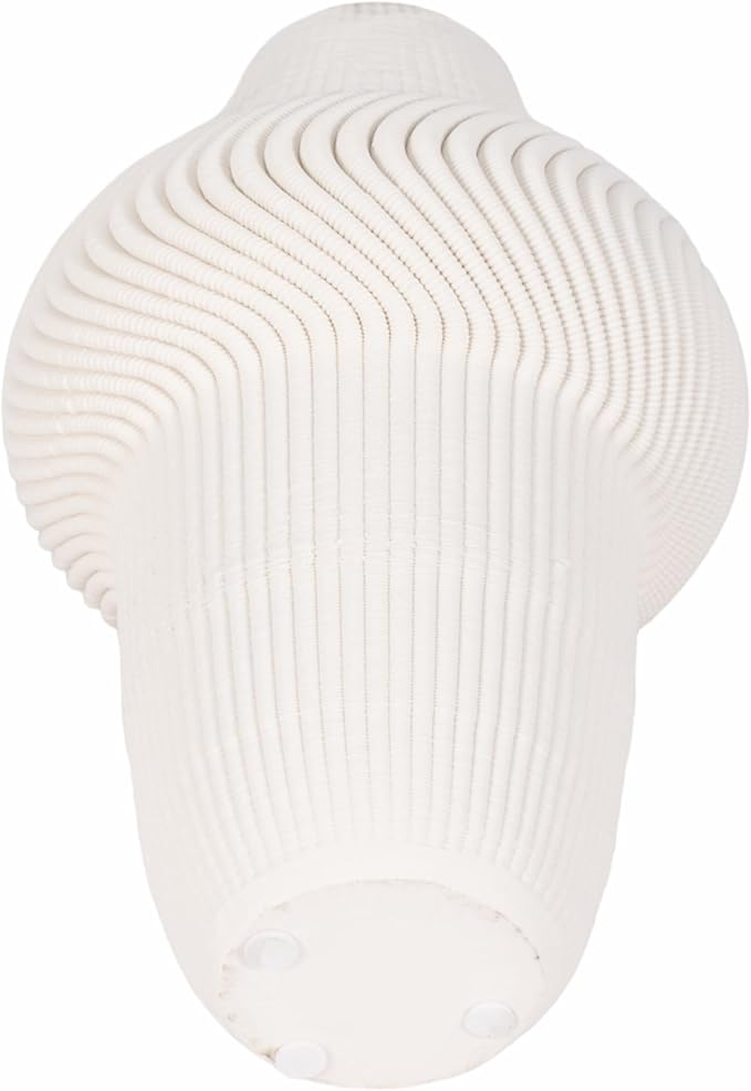 Texture Ceramic Vase for House Decor - 3D Printed Design, Perfect as a Flower Vase for Bedroom, Table, and Office Display - Modern Sculpted Home Accent for Room and Living Room Decor – 10", Ivory