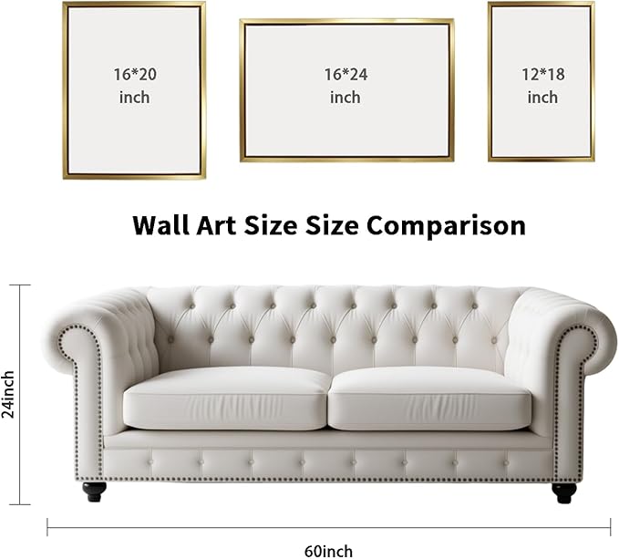 AIMAILON Vintage Gold Canvas Wall Art Framed Decor for Study Room Bedroom Classical Relaxing Young Lady Picture Victorian Summer Pond Lotus Background Artwork Desktop Home Decoration 16x24
