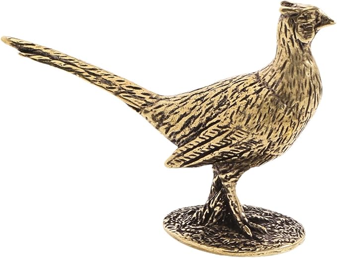 Long Tailed Statue Vintage Style Rustic Desktop Ornament Sculpture Brass Figurine for Bookshelf Living Room