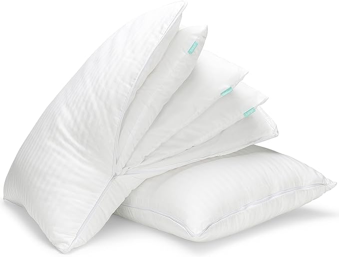 EverSnug Adjustable Layer Luxury Set of 2 Pillows for Side, Front & Back Sleepers, Cooling Hotel Pillows with 3 Layers, Goose Feather Pillow for Sleeping, Neck & Back Support (Queen)