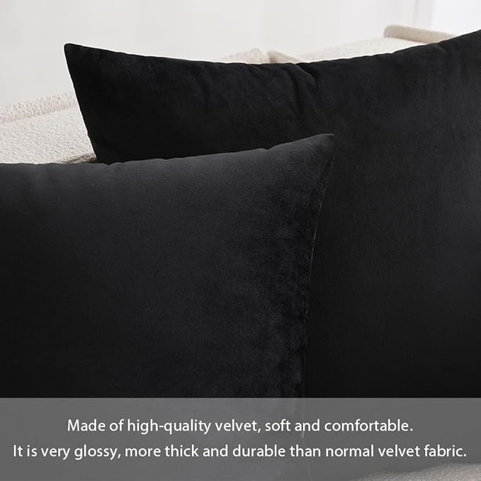 MIULEE Pack of 2, Velvet Soft Solid Decorative Square Throw Pillow Covers Set Cushion Case for Sofa Bedroom Car 12 x 20 Inch 30 x 50 Cm