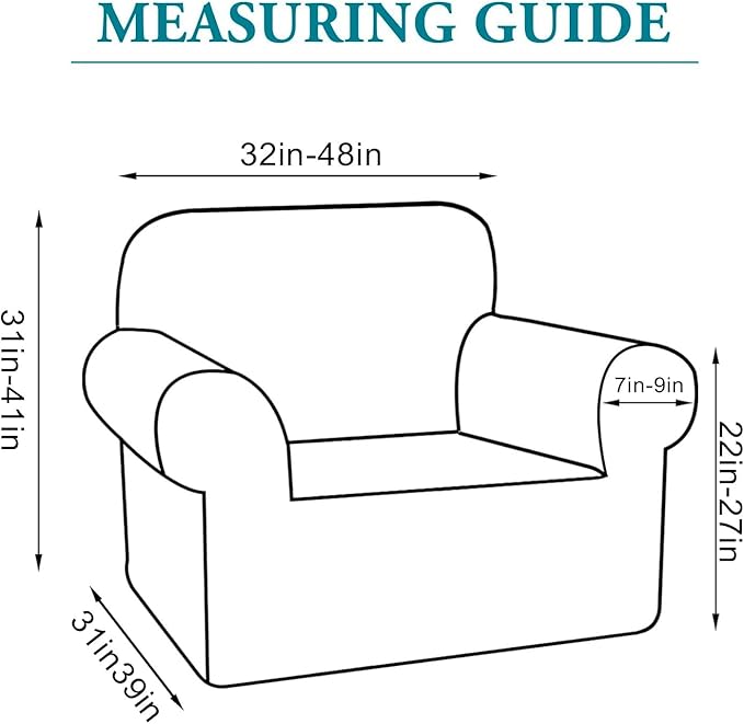 Flamingo P High Stretch Sofa Slipcover Non Slip Armchair Cover for Living Room Washable Pet Furniture Protector Covers with Elastic Bottom, Thick Jacquard Fabric (Small, Taupe)
