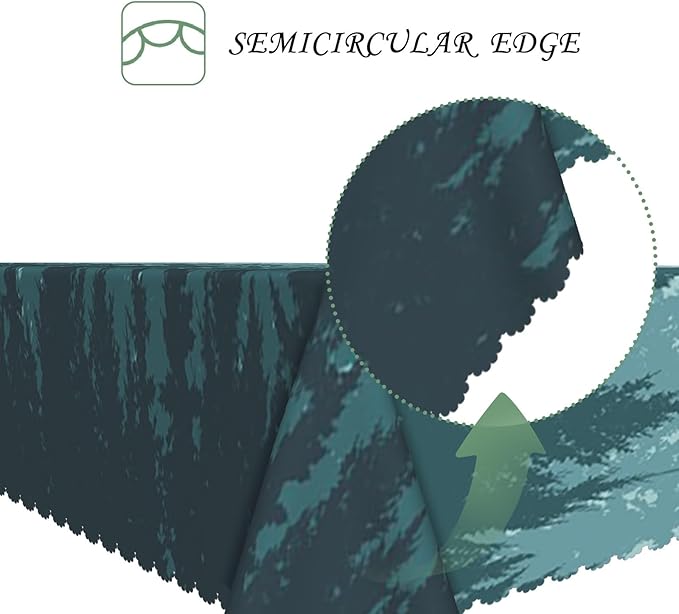 54x108 Inch Nature Rectangular Tablecloth Forest Silhouette Painting Table Cloth Waterproof Durable Table Cover for Picnic Indoor Gaming Room Decor