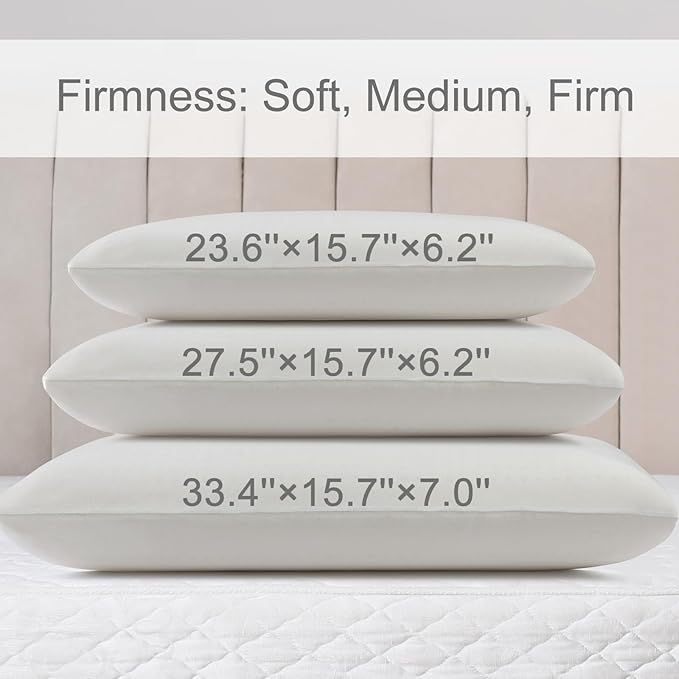 100% Talalay Latex Pillow, Luxury Queen Sleeping Bed Pillow for Side, Back, and Stomach Sleepers, Extra Soft Natural Latex Foam Pillow, Removable Breathable Cotton Cover (Soft, Queen)