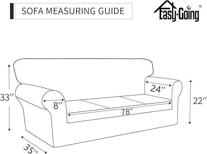 Easy-Going 2 Pieces Microfiber Stretch Sofa Slipcover – Spandex Soft Fitted Sofa Couch Cover, Washable Furniture Protector with Elastic Bottom Kids,Pet (Oversized Sofa, Natural)