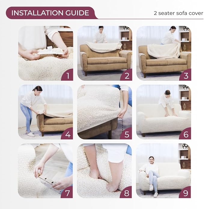 PAULATO BY GA.I.CO. Loveseat Slipcover - Oversized Chair Cover - Stretch Couch Cover - Cushion Love Seat Sofa Slipcover - 1-Piece Form Fit Washable Protector - Mille Righe Collection - Platinum