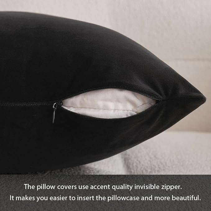 MIULEE Pack of 2, Velvet Soft Solid Decorative Square Throw Pillow Covers Set Cushion Case for Sofa Bedroom Car 12 x 20 Inch 30 x 50 Cm