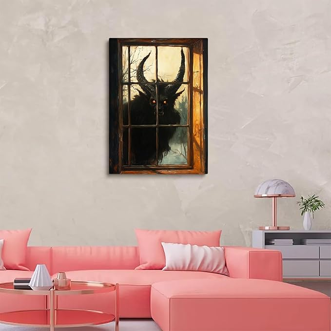 Creepy Gothic Christmas Wall Art,Krampus Print,Creepmas Decor,Dark Academia Print,Krampus Gift,Krampusnacht,Gothmas,Macabre