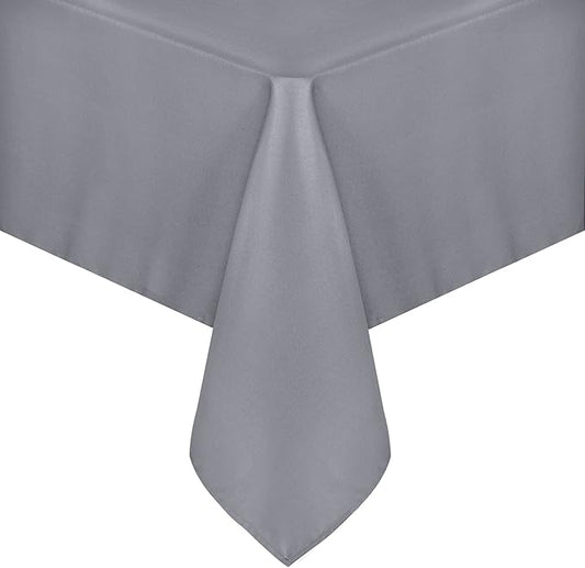 sancua Rectangle Tablecloth - 90 x 156 Inch - Water Resistant Spill Proof Washable Polyester Table Cloth, Decorative Fabric Table Cover for Dining Tables, Buffet Parties and Camping, Light Grey