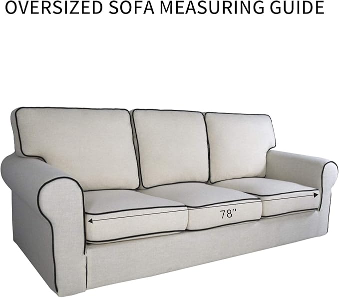 PureFit Super Stretch Sofa Slipcover – Spandex Non Slip Soft Couch Sofa Cover, Washable Furniture Protector with Non Skid Foam and Elastic Bottom for Kids, Pets （Oversized Sofa, Camel）
