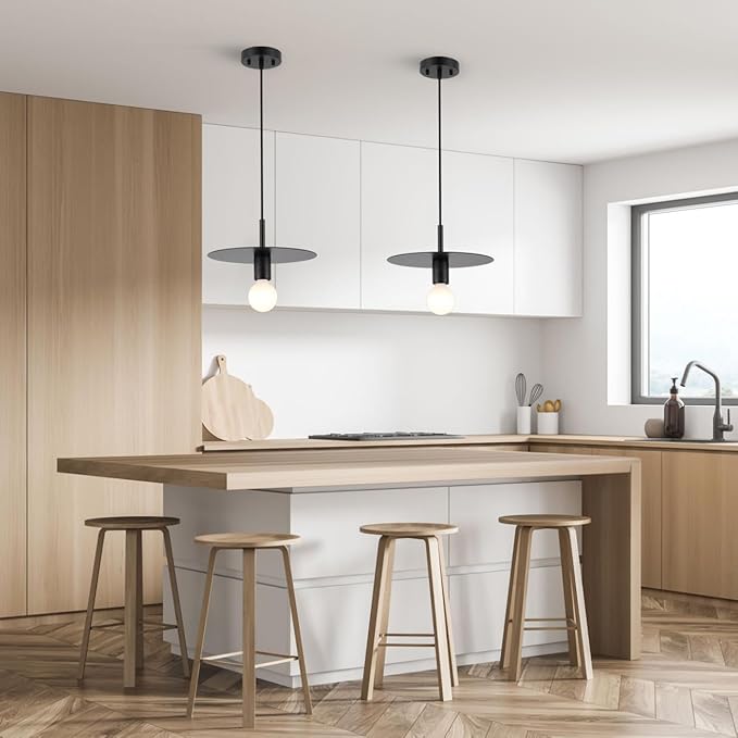 Modern Pendant Lighting Black Farmhouse Pendant Light with 11.81" Dome Industrial Mid Century Knurled Texture Hanging Lamp Ceiling Light Fixture Kitchen Island Dinning Room Bedroom