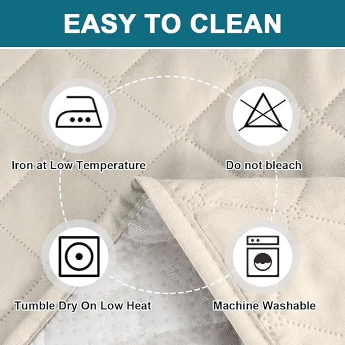 Turquoize 100% Waterproof Futon Cover Futon Slipcover Washable Armless Sofa Bed Slipcover Protector Seat Width Up to 70" with Adjustable Elastic Strap Anti-Slip for Dogs, Ivory