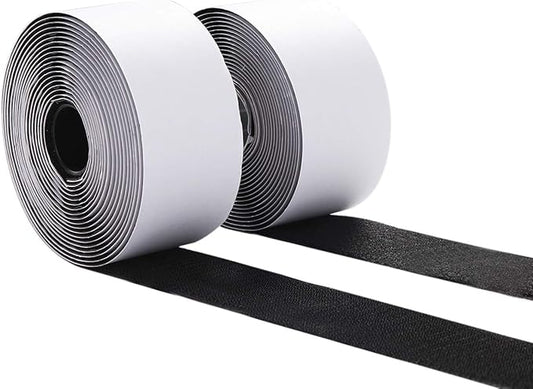 2 Inch Wide Hook and Loop Tape, Excellent Grip, Strong Adhesive Back，Nylon Self-Adhesive Fastener Strips for Fixing and Hanging, Home School and Office Use (Black, 15 Feet)