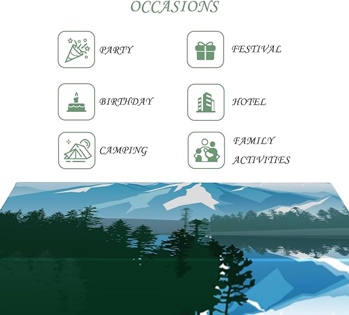 52x70 Inch Nature Rectangular Tablecloth Snow Mountain Forest Fairy Dreamland Table Cloth Waterproof Durable Table Cover for Indoor Home Gaming Room Decor