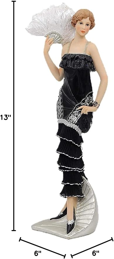 Comfy Hour Glamour Elegance Victorian Style Lady Collection Camille Lady with Fan Resin Art Figurine,13-inch Height