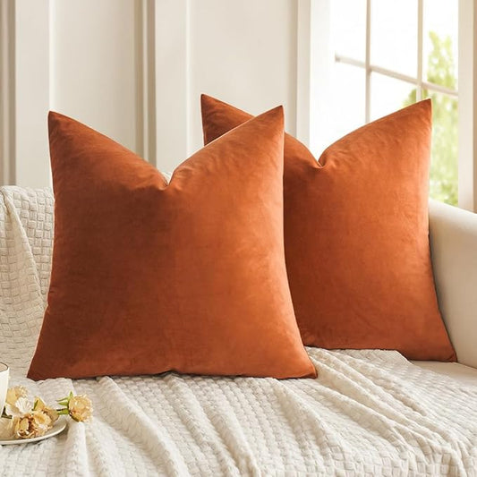 MIULEE Mustard Yellow Pillow Covers 16x16 Inch Decorative Velvet Throw Pillow Covers Farmhouse Modern Home Decor for Couch Sofa Bedroom Living Room