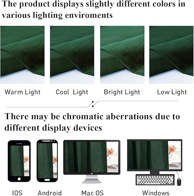 StangH Velvet Curtains 108 inches Long - Dark Green Bedroom Blackout Curtains Super Soft Home Decor Thermal Insulated Back Tab Window Curtain for Living Room, Dark Green, W52 x L108, 2 Panels