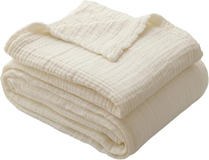 Throw Blanket for Bed 100% Cotton Ultra Soft Rustic Quilt Farmhouse Decor Fall Bed Blankets,80"×90" All Season Rustic Large Throw for Sofa Couch Chair
