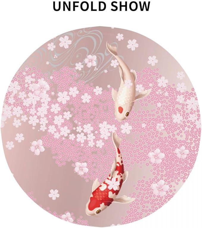 Cherry Blossom Tablecloth, Pink Floral Watercolor Japanese Asian Style Farmhouse Water Resisitant Wipeable Table Cover for Dining Kitchen Living Room Home Party Holiday Decor 60 inch Round