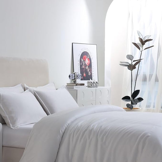 King Size 106" x 90" Duvet Cover – Reversible Luxury Bedding in 100% Tencel Lyocell, Softer Than Silk – DeepSleep Tech Premium Duvet Cover King Quality – After Dark Luxe Design