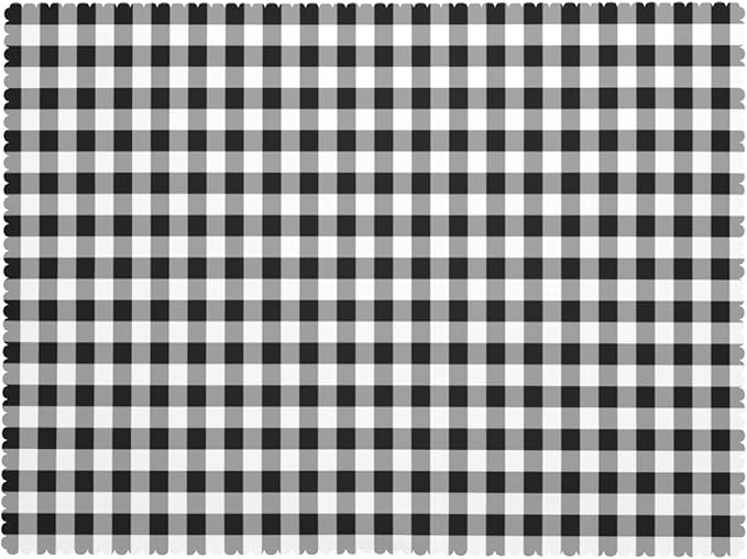 Black White Plaid Tablecloth Gingham Plaid Check Rectangle Tablecloth Black and White Checkered Style Table Cover 54×72 Inch Washable Table Cloth for Kitchen Dining Room Party Decoration