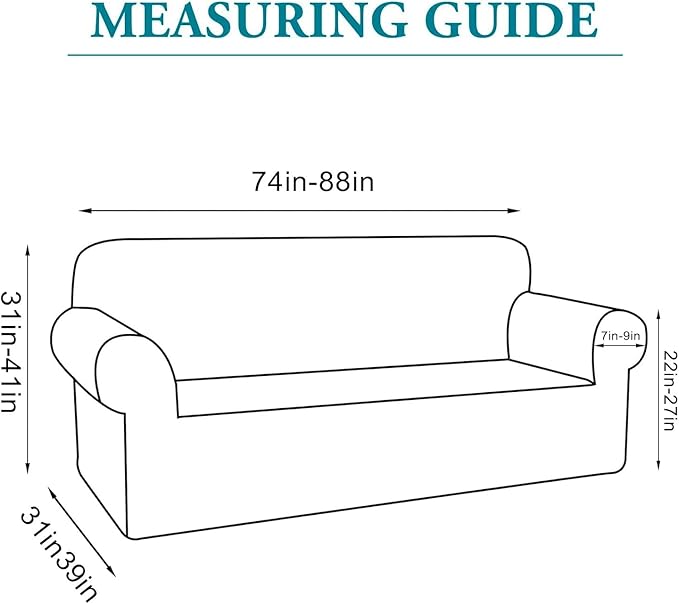 Flamingo P High Stretch Sofa Slipcover Non Slip Couch Cover for 3 Cushion Couch Washable Pet Furniture Protector Covers with Elastic Bottom, Thick Jacquard Fabric (Large, Taupe)