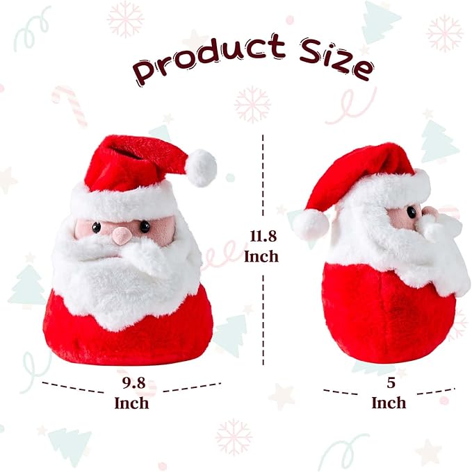 Uvvyui Christmas Pillows Santa Pillow Cute Santa Claus Christmas Decorations Pillows Soft Aesthetic Room Decor Soft Winter Pillow Cute Plush Cushions Xmas Decor for Couch Sofa Bed 9"x11.8"