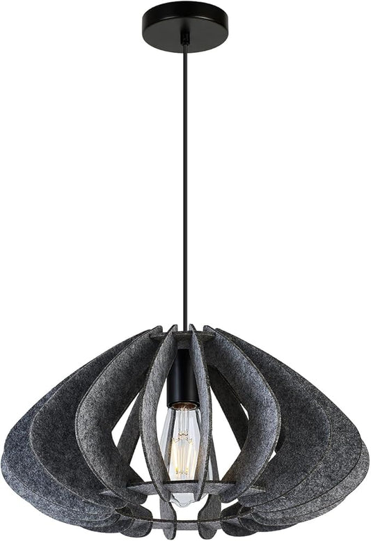 Pendant Light with Felt Lampshade, Modern Hanging Lamp Fixture, DIY Acoustic Pendant Light Chandeliers for Kitchen Island, Living Room, Dining Room, Bedroom, Office (D15.7"x8.3")