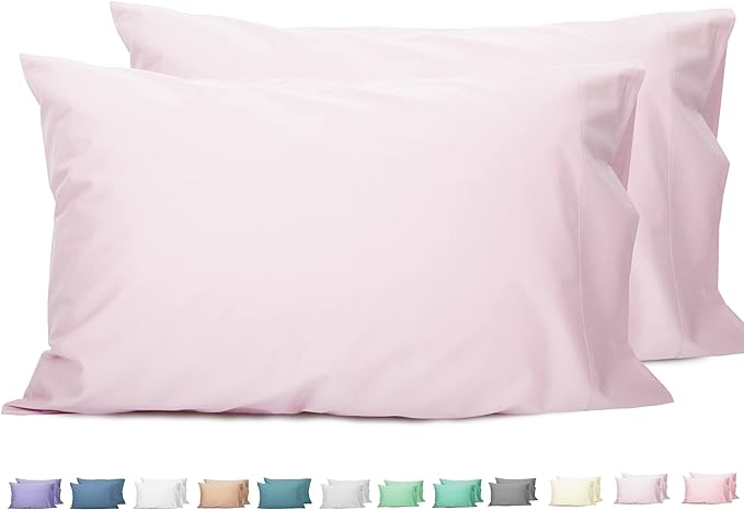 Sunflower King Pillowcases Set of 2, 100% Cotton King Pillow Cases 2, 20×40 inches Light Pink, Soft and Breathable