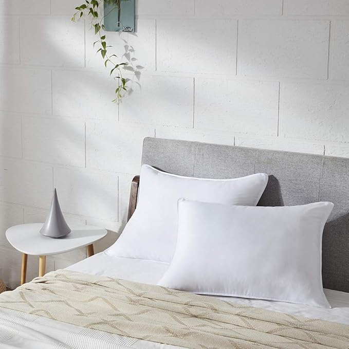Seward Park Bed Pillow Standard Size Set of 2, Shams Insert 20 x 26 inch, Down Alternative Cooling Pillows for Stomach, Side or Back Sleeper