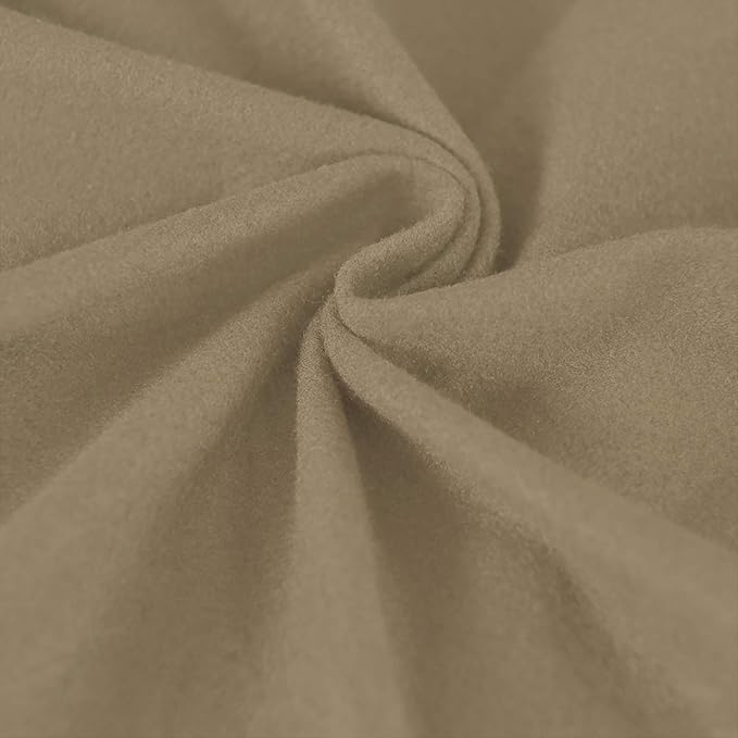 Easy-Going 2 Pieces Microfiber Stretch Sofa Slipcover – Spandex Soft Fitted Sofa Couch Cover, Washable Furniture Protector with Elastic Bottom Kids,Pet (Oversized Sofa,Tan)