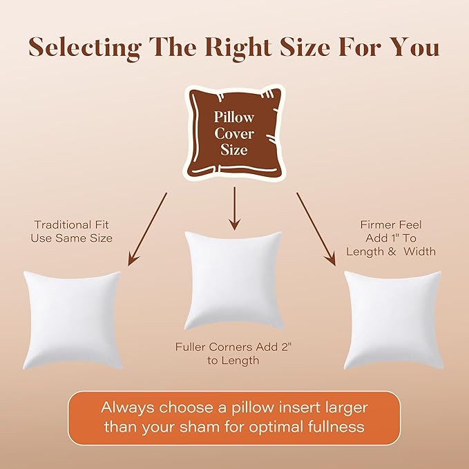 26x26 Euro Pillow Inserts Pack of 2, Decorative Feather Down Pillows with 100% Cotton Cover,Throw Pillow for Bed, Couch and Sofa.