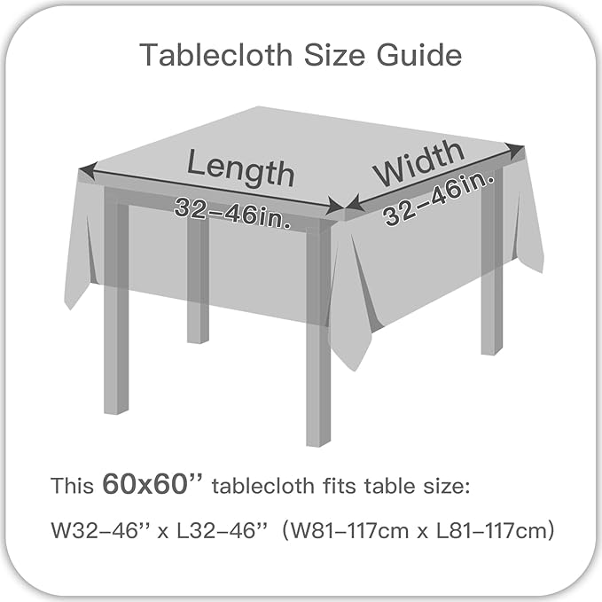 maxmill Square Jacquard Tablecloth Waterproof Spillproof Wrinkle Resistant Soft Weaved Design Table Cloth for Dinner and Party Washable Fabric Cover, Indoor and Outdoor Use, 60 x 60 Inch, Brown