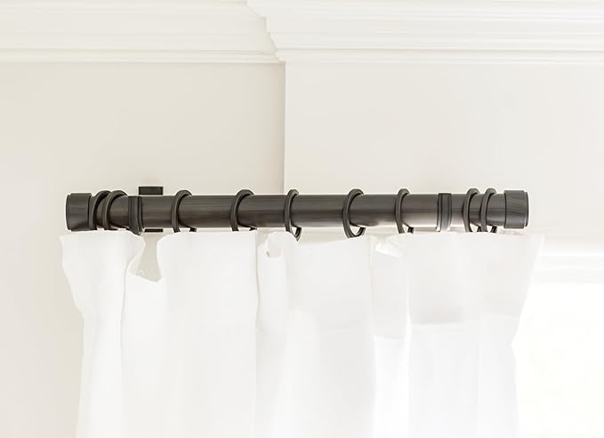 BlastHome® Luxury Curtain Rings – Premium Metal with Quiet, Smooth Nylon Inserts – Pinhooks and Clips Included – 1 1/2" Inside Diameter – 18 Rings for Two Standard Curtains – Brushed Dark Brown
