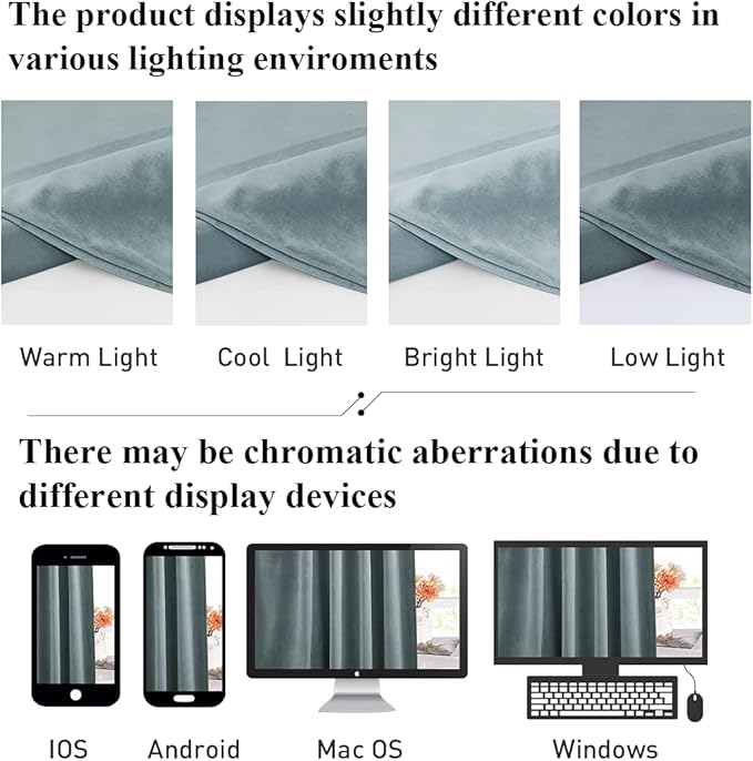 StangH Stone Blue Curtains 105 inches Long, Back Tab Thermal Insulated Privacy Drapes, Noise Reducing Curtain Panels for Calm & Relaxing Bedroom Spaces, W52 x L105, 2 Panels