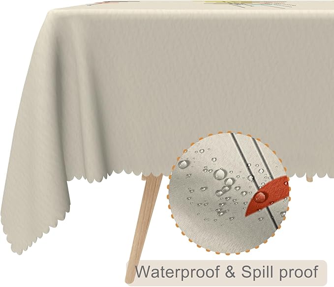 54x70inches Mid Century Tablecloth Modern Geometric Abstract Art Rectangle Table Cloth Waterproof and Stain Resistant Fabric Table Cover for Kitchen Dining Room Cafe Patio Indoor Outdoor Use