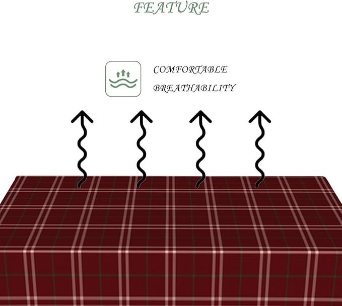 70x90 Inch Christmas Theme Rectangle Tablecloth Geometric Checkered Crimson Table Cloth Washable Durable Table Cover for Kitchen Dining Banquet Ugly Christmas Sweater Party Decor